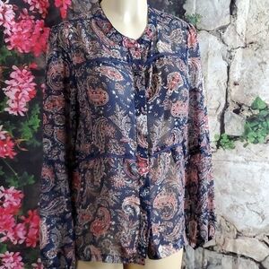 Octavia Button Down Long sleeve Blouse Size M